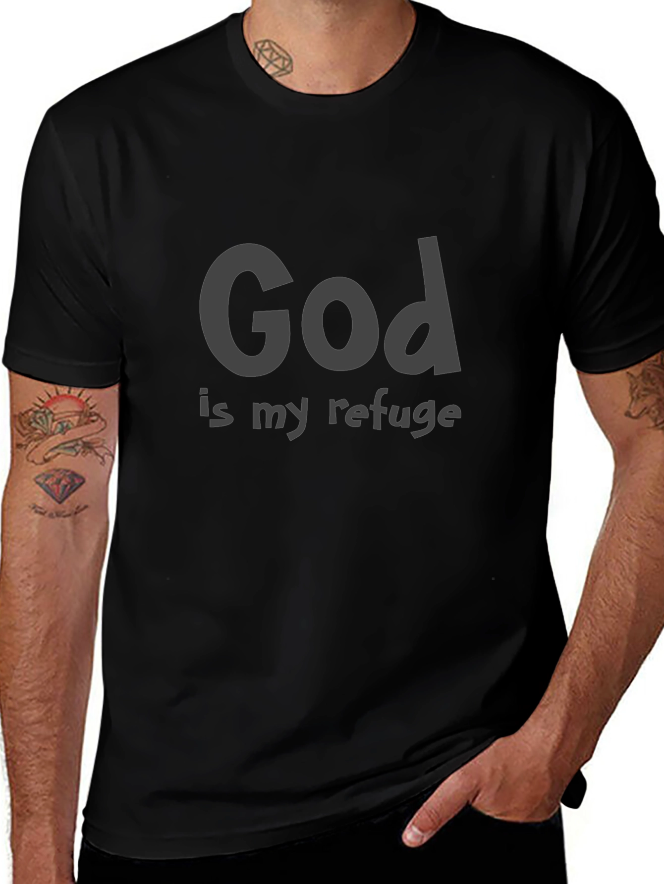 God Is My Refuge Tee - Christian Faith T-Shirt