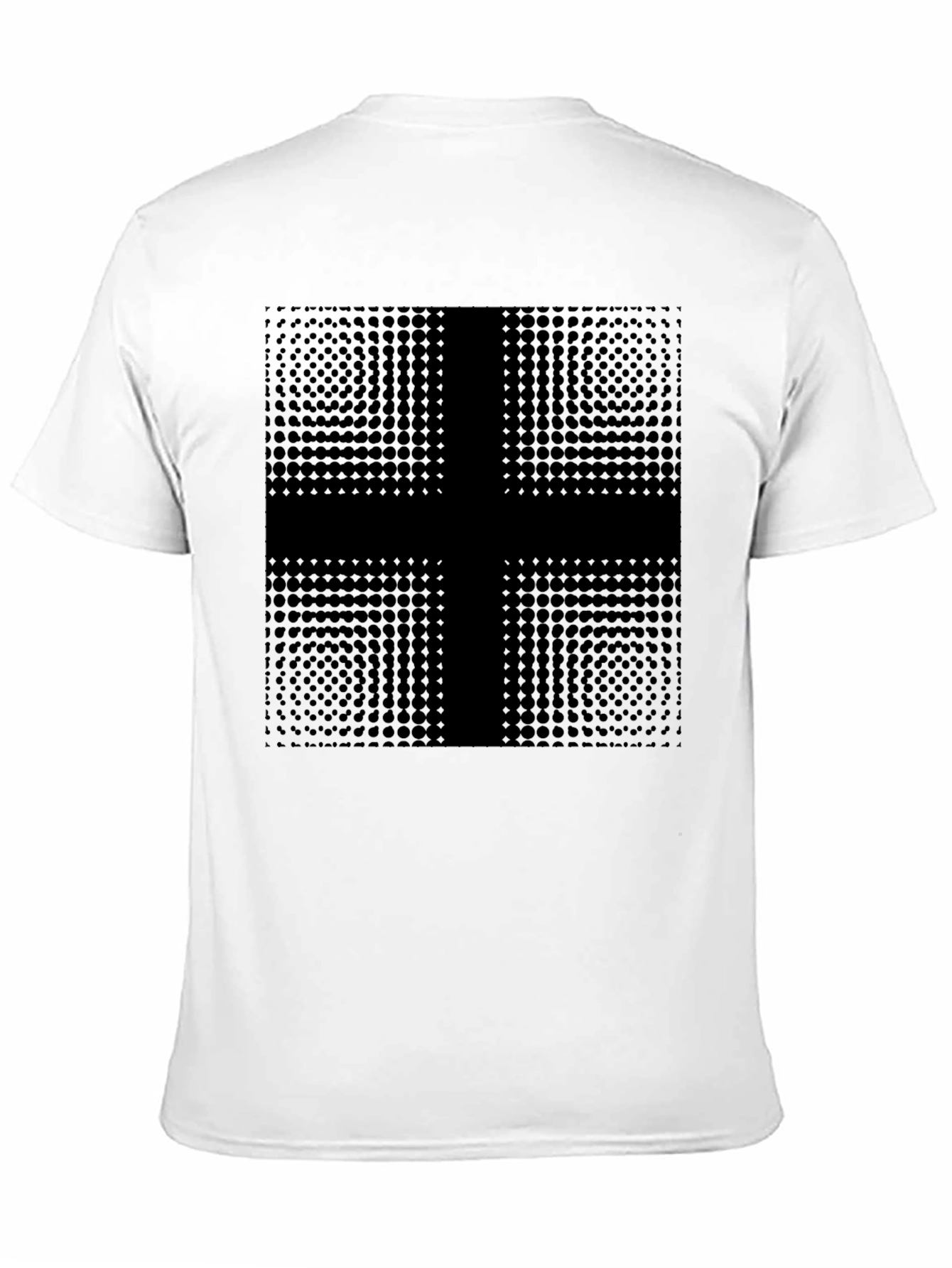 Modern Geometric Cross Graphic Black T-Shirt