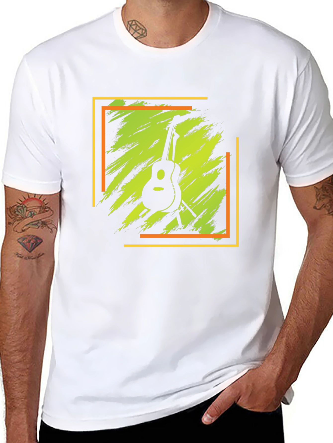 Guitar Graphic Tee - Stylish Black T-Shirt