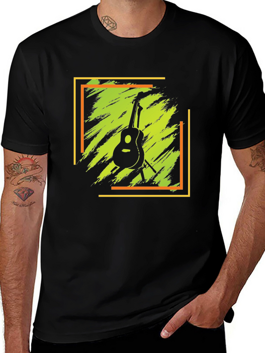 Guitar Graphic Tee - Stylish Black T-Shirt