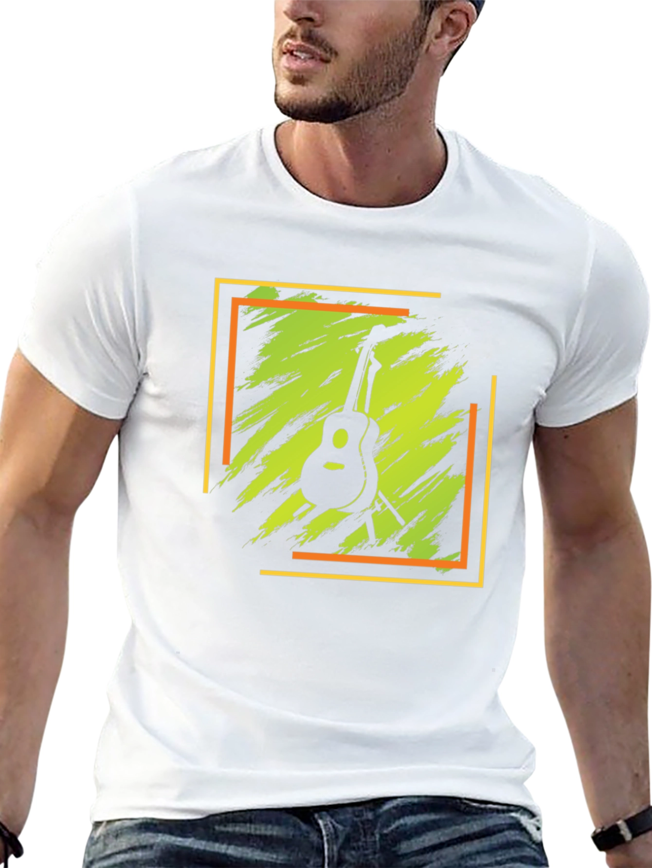 Guitar Graphic Tee - Stylish Black T-Shirt