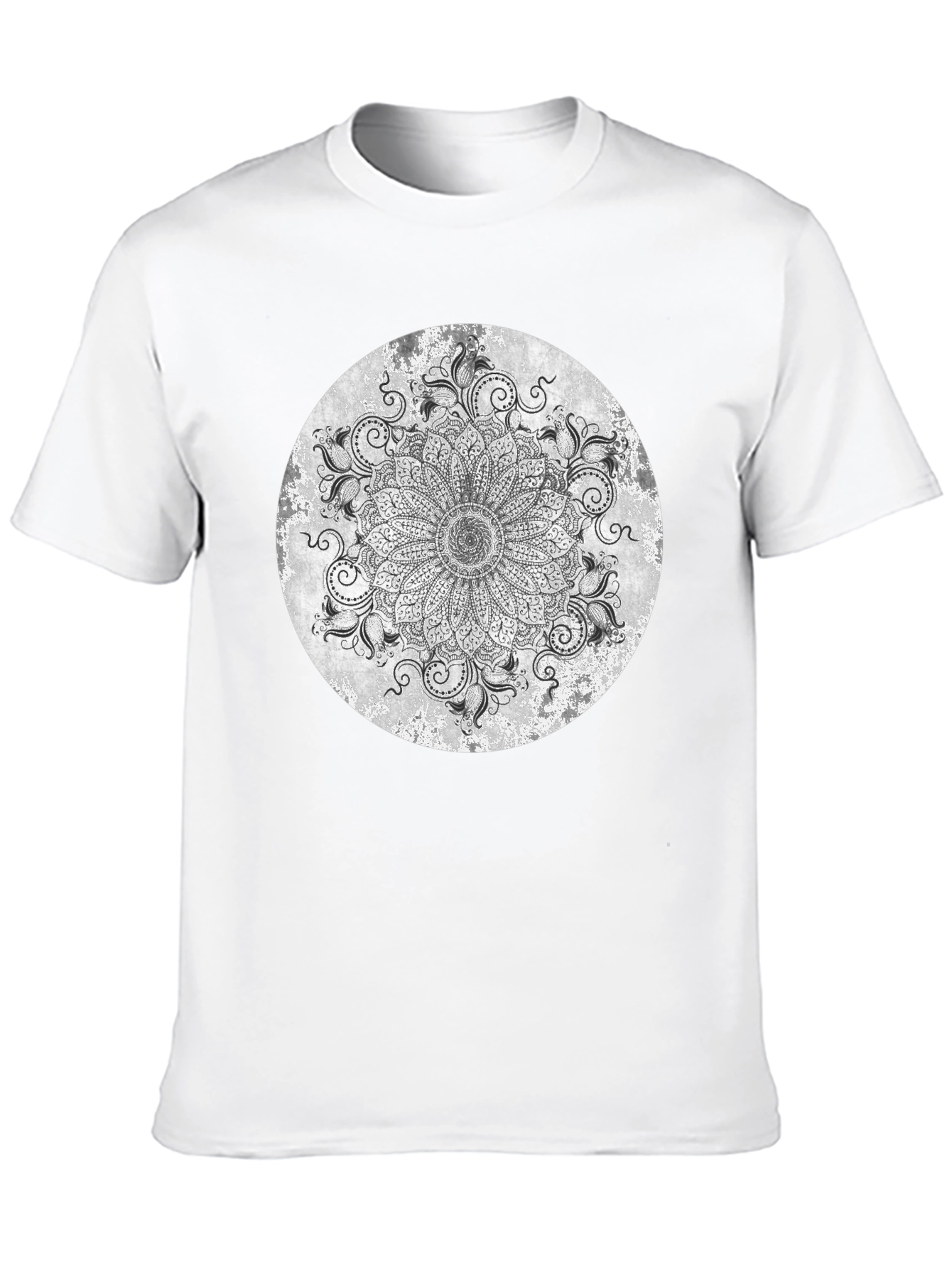 Black Mandala Print T-Shirt