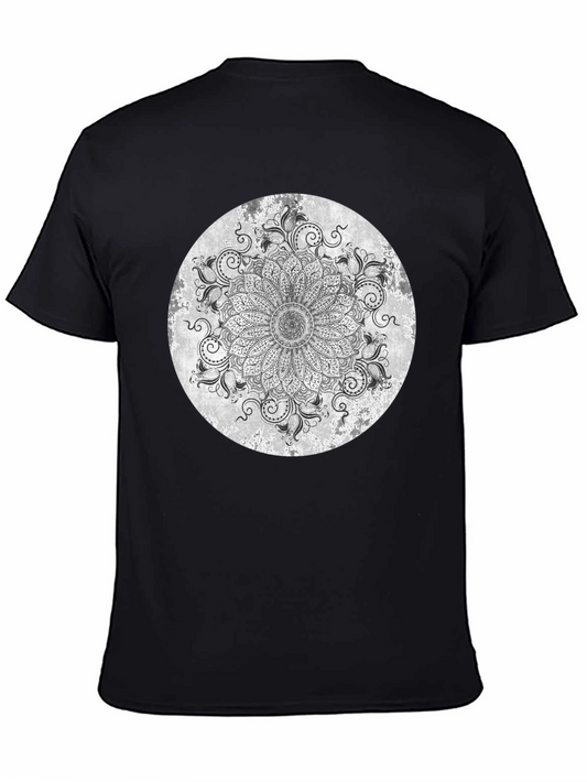 Black Mandala Print T-Shirt