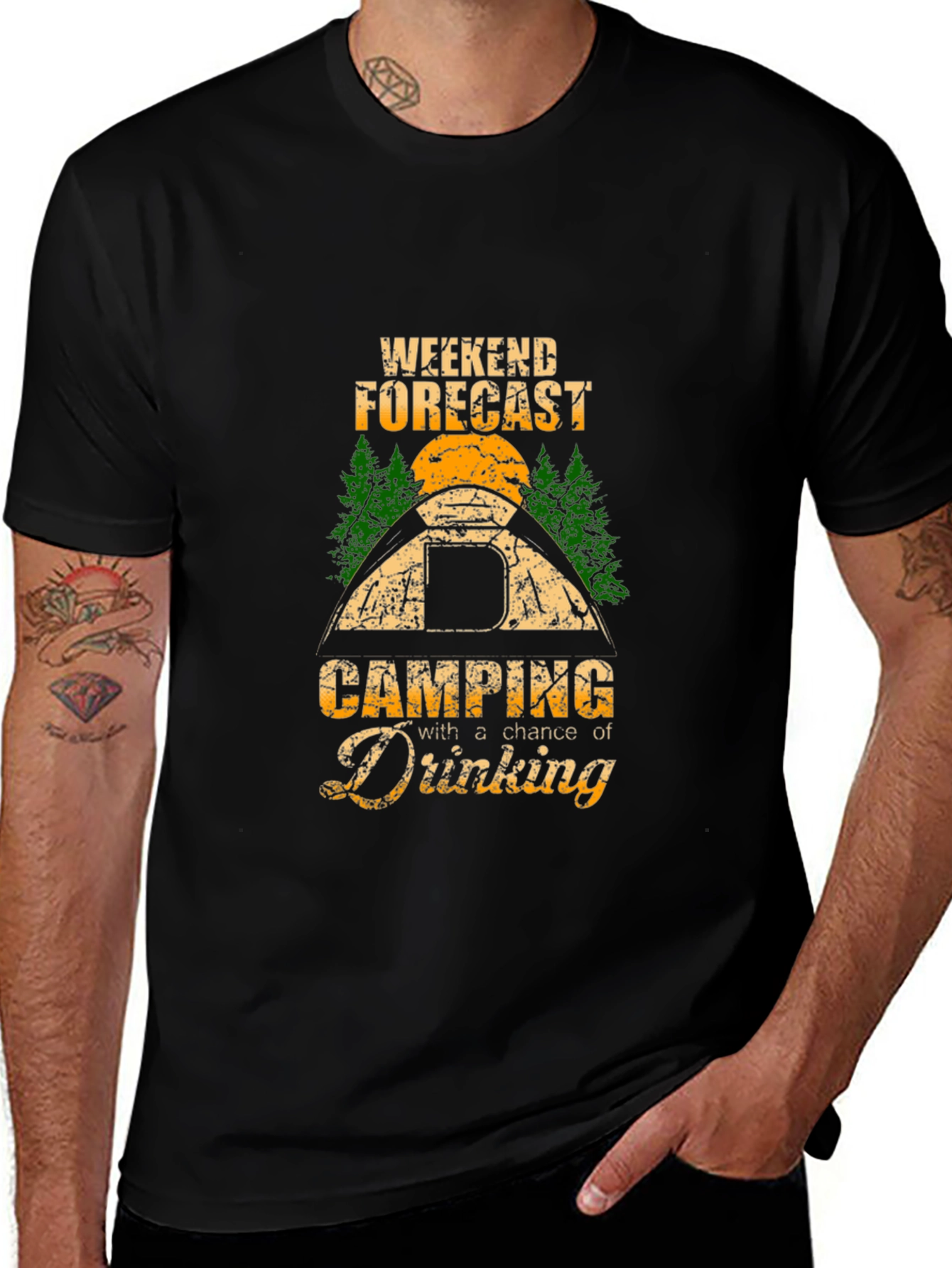 Weekend Forecast Camping Drinking T-Shirt