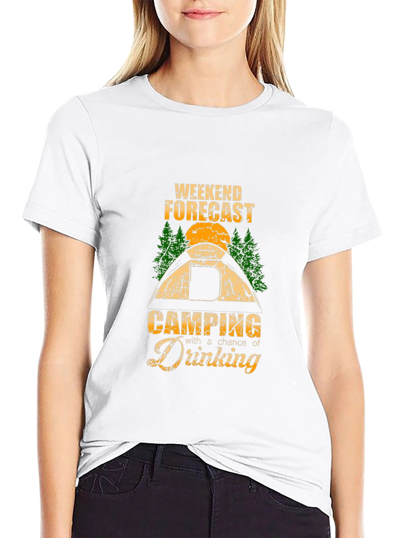 Weekend Forecast Camping Drinking T-Shirt