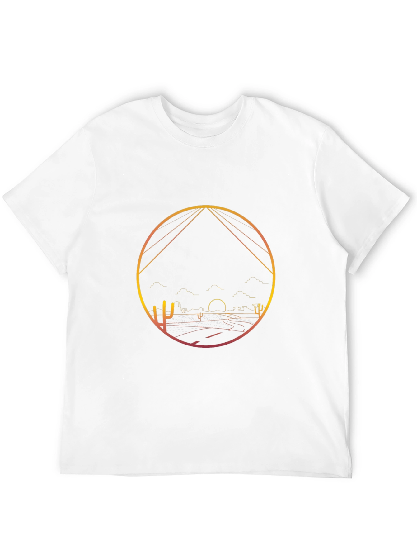 Desert Sunset Graphic Tee - Black Cotton Blend