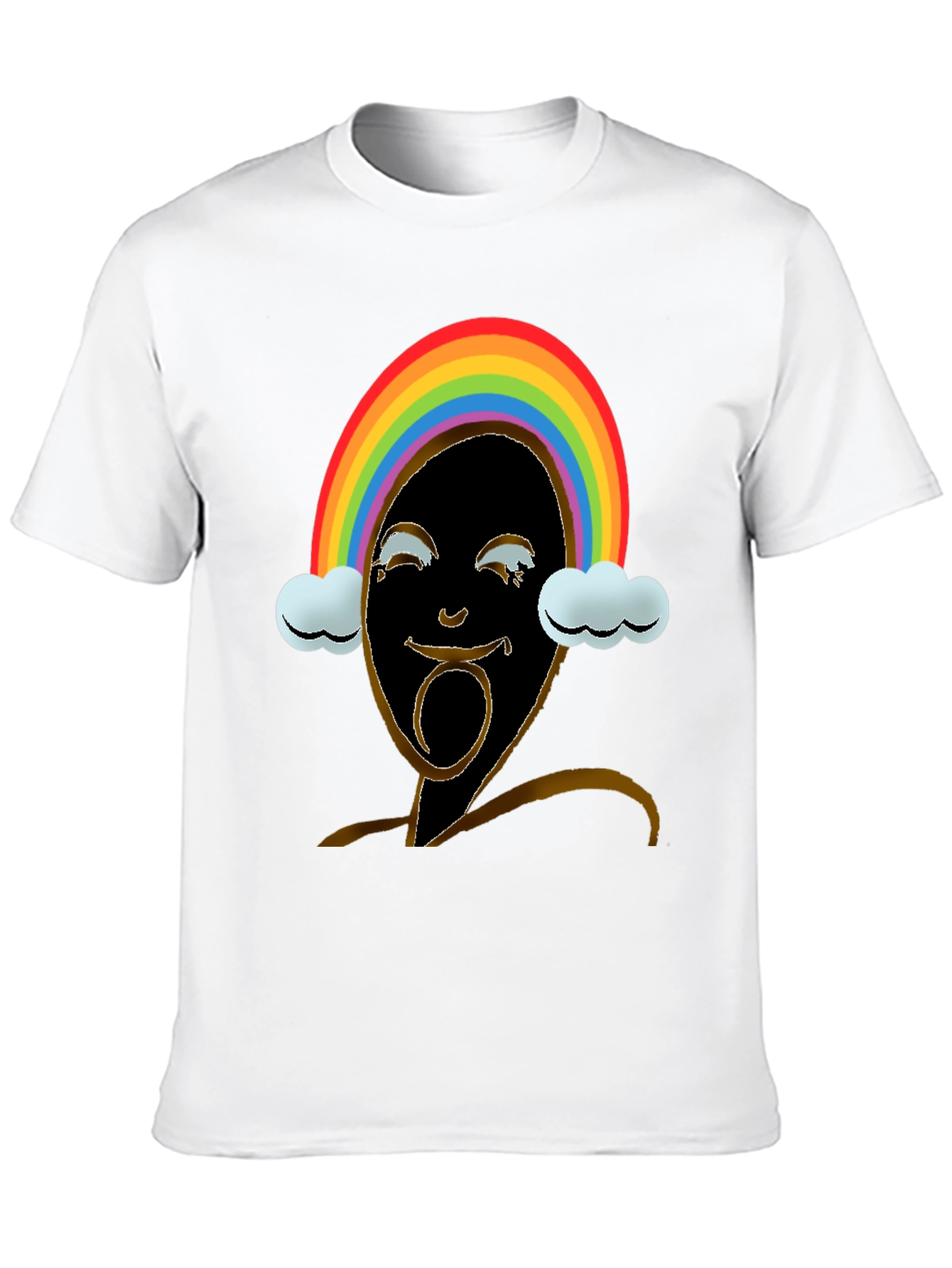 Rainbow Face Graphic Tee - Black