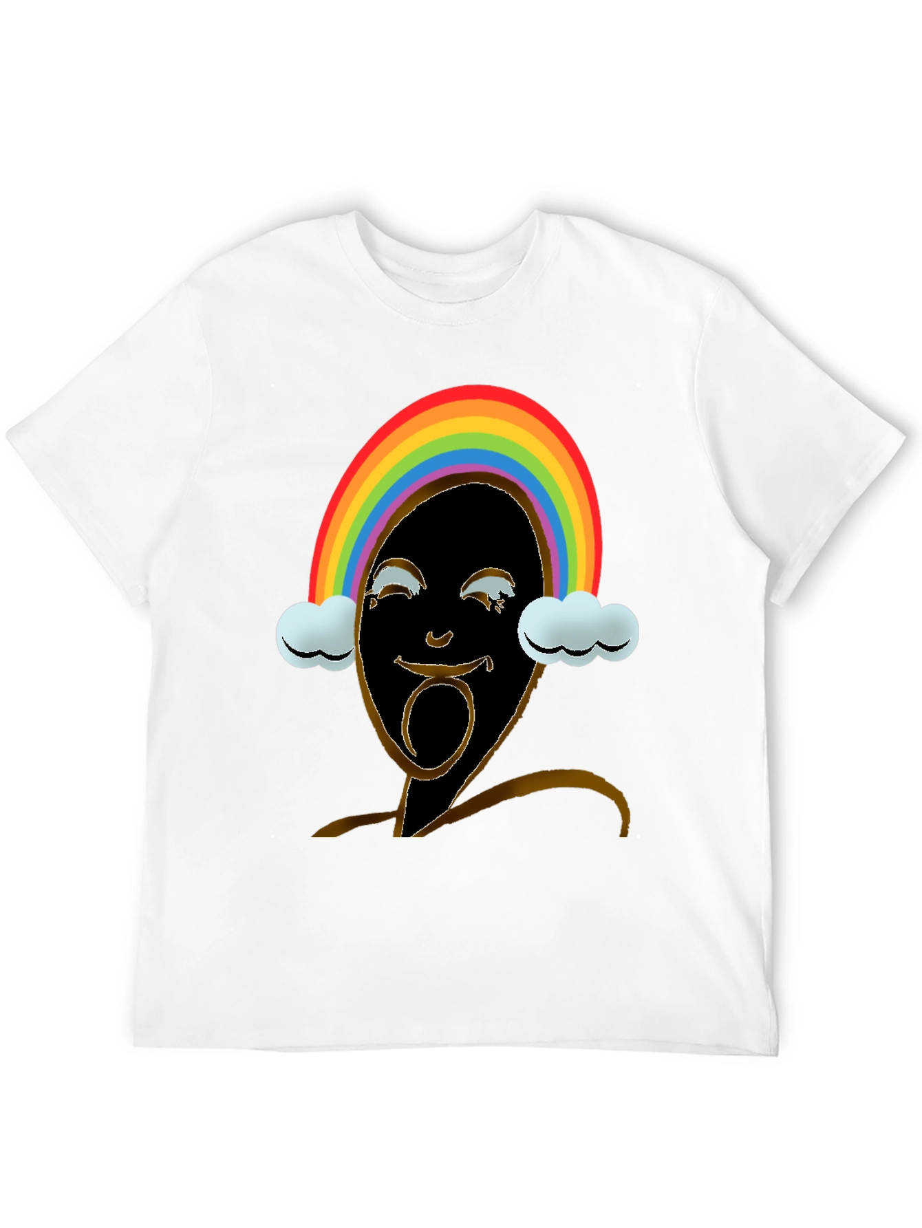 Rainbow Face Graphic Tee - Black