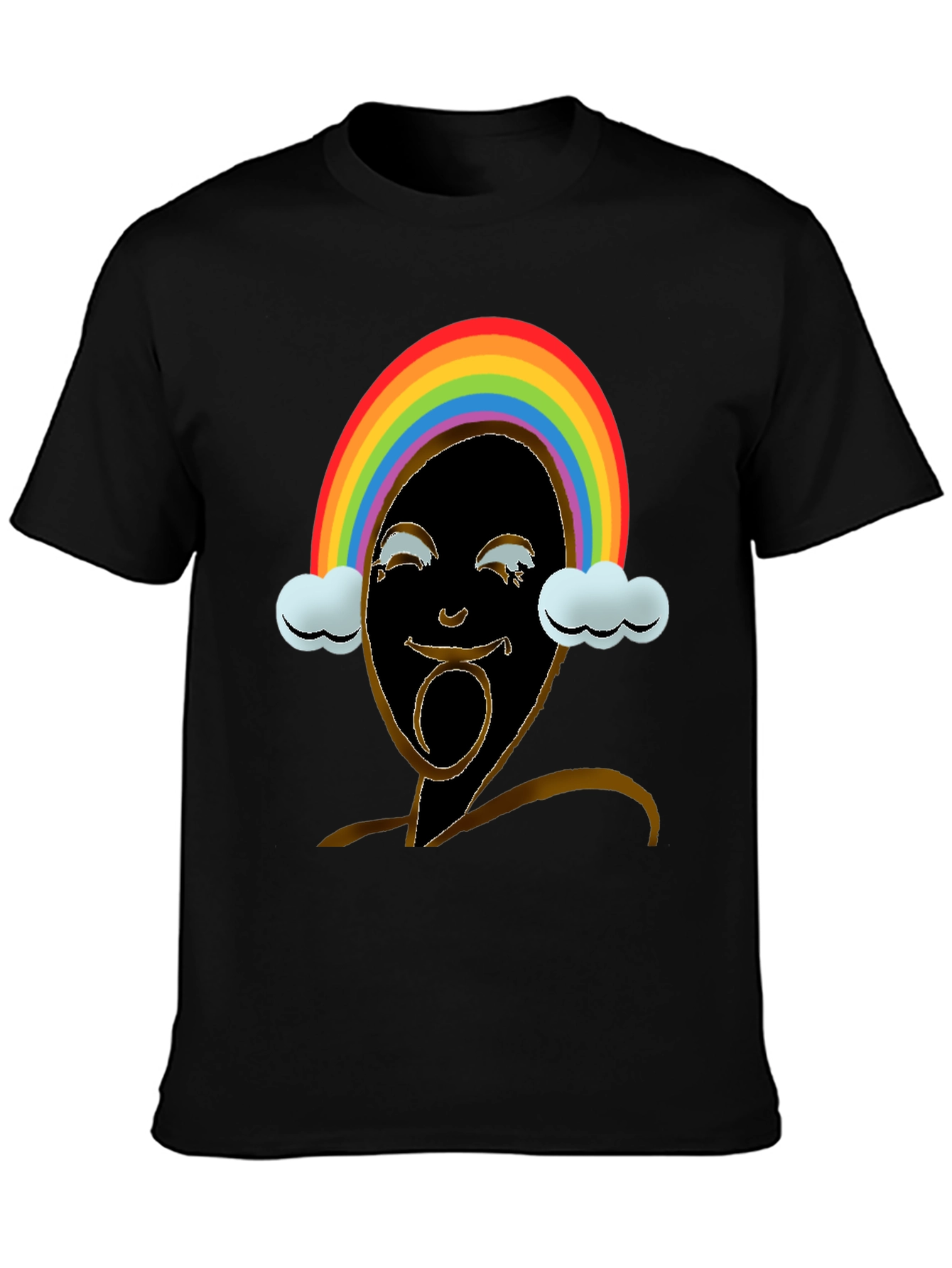 Rainbow Face Graphic Tee - Black