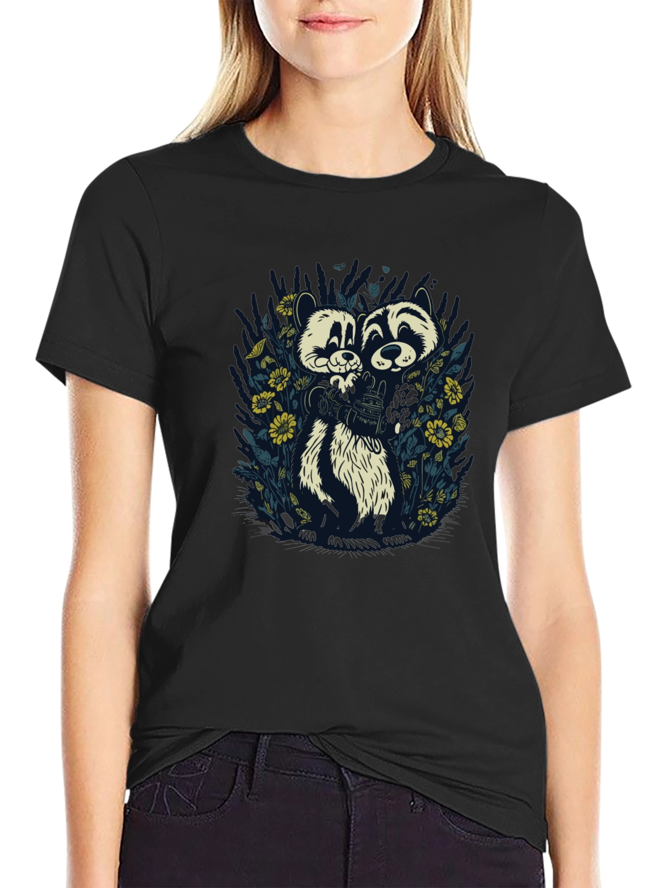Cute Raccoon Duo Graphic Tee
