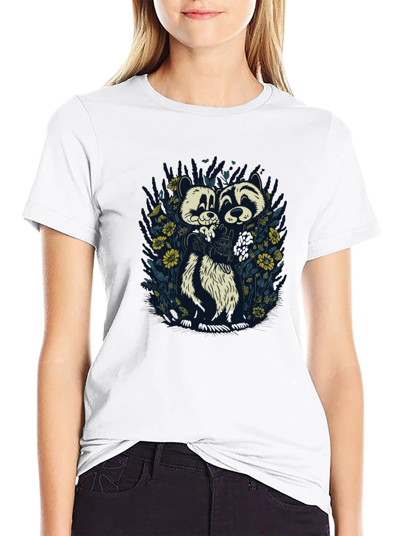 Cute Raccoon Duo Graphic Tee