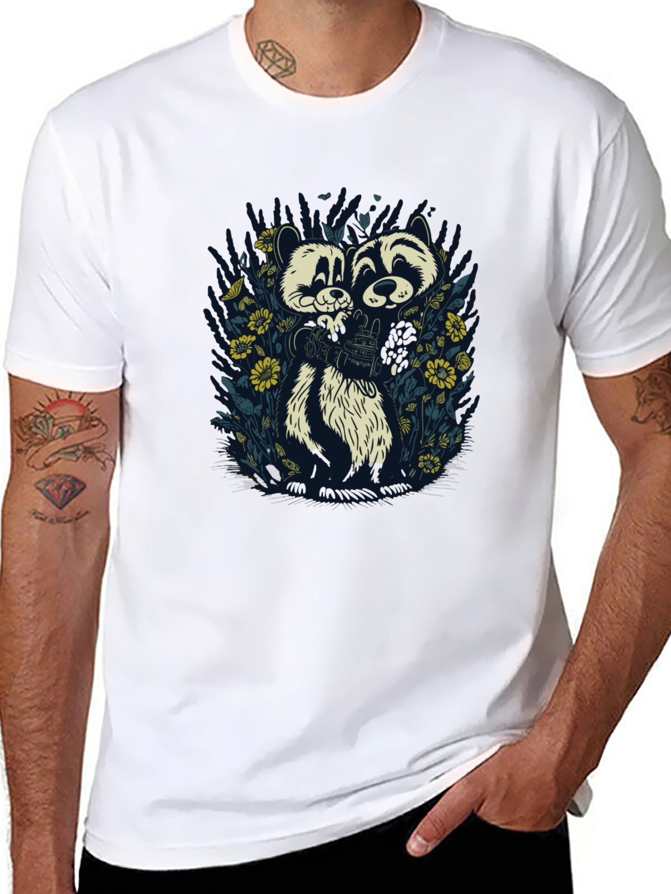Cute Raccoon Duo Graphic Tee