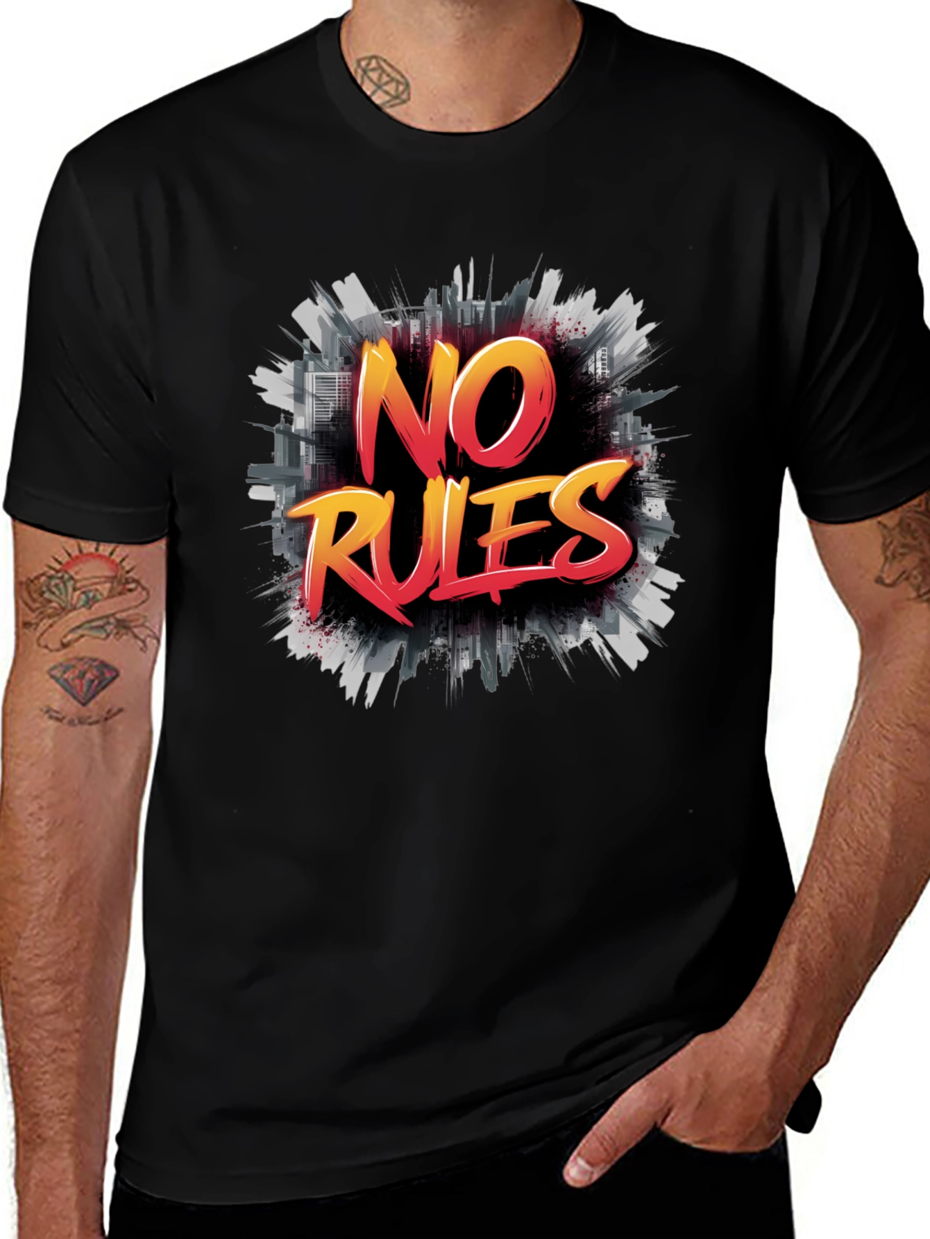 No Rules Graphic Tee - Mens Black T-Shirt