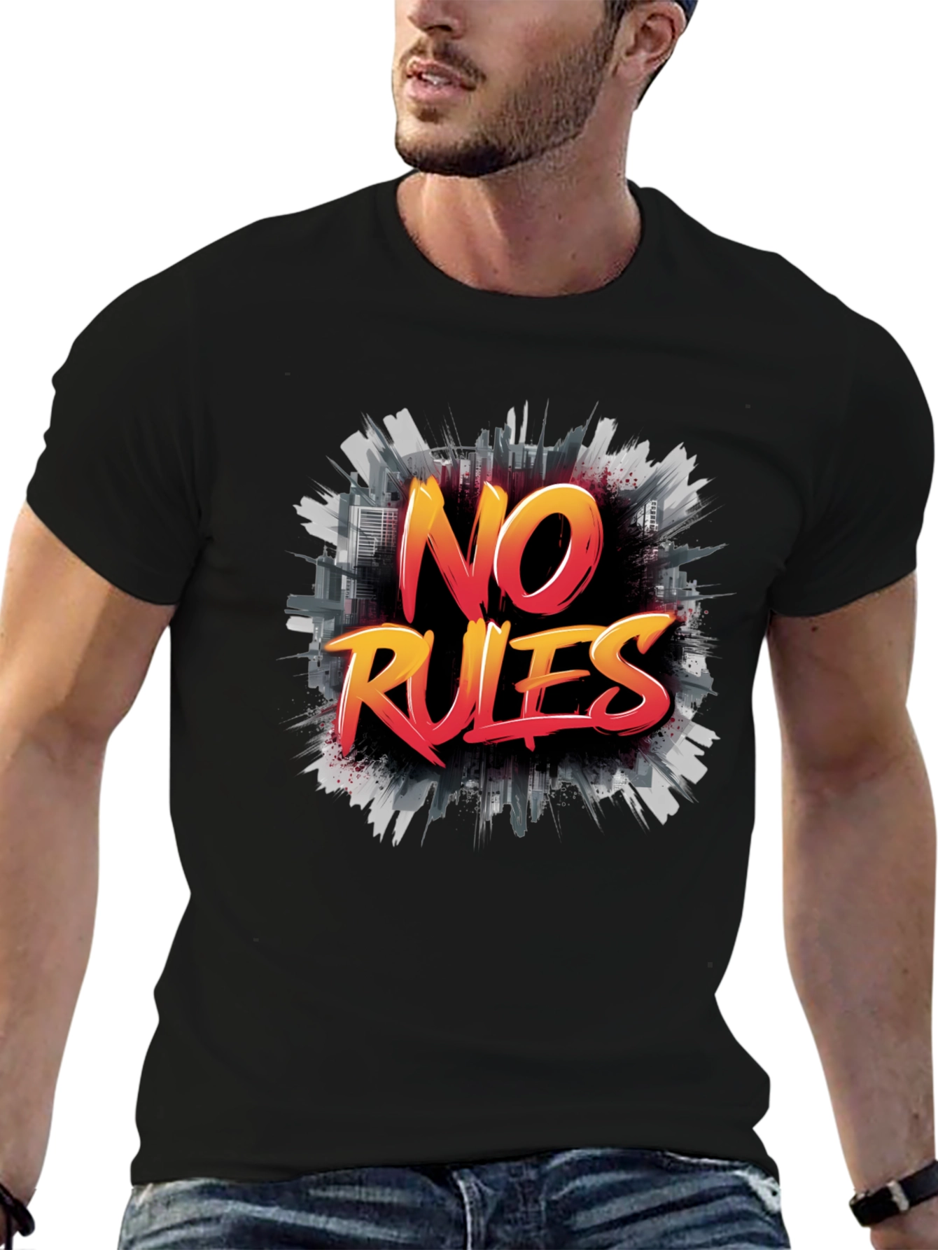 No Rules Graphic Tee - Mens Black T-Shirt