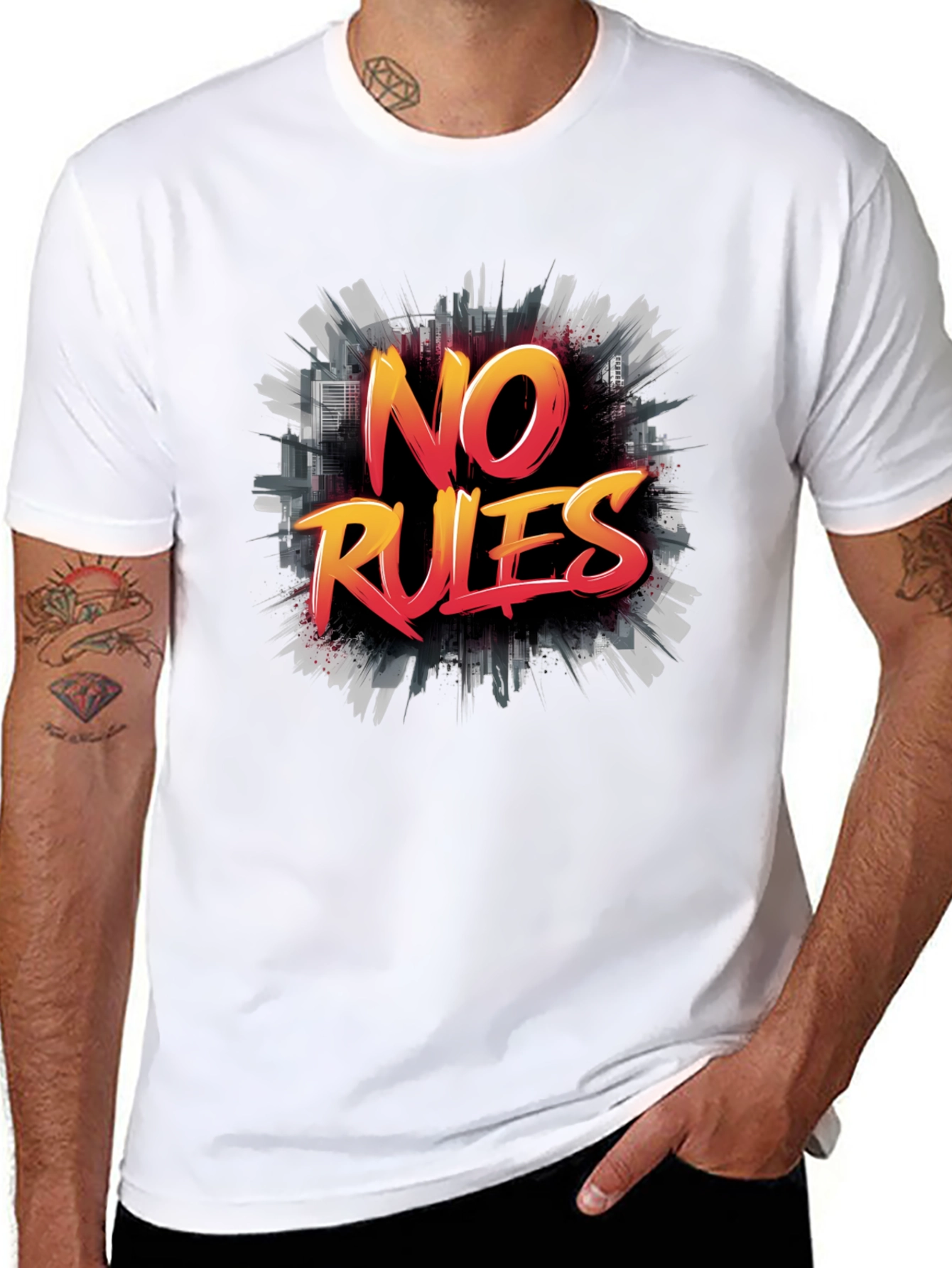 No Rules Graphic Tee - Mens Black T-Shirt