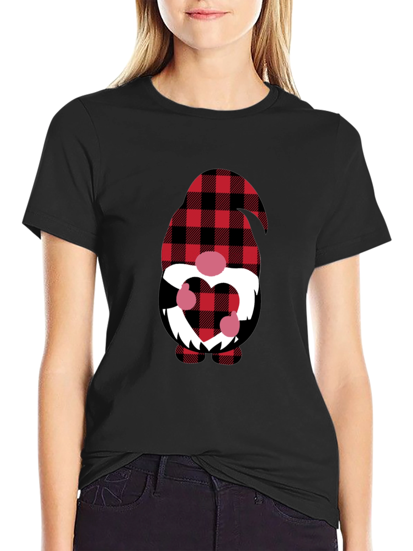 Plaid Gnome Valentines Day T-Shirt