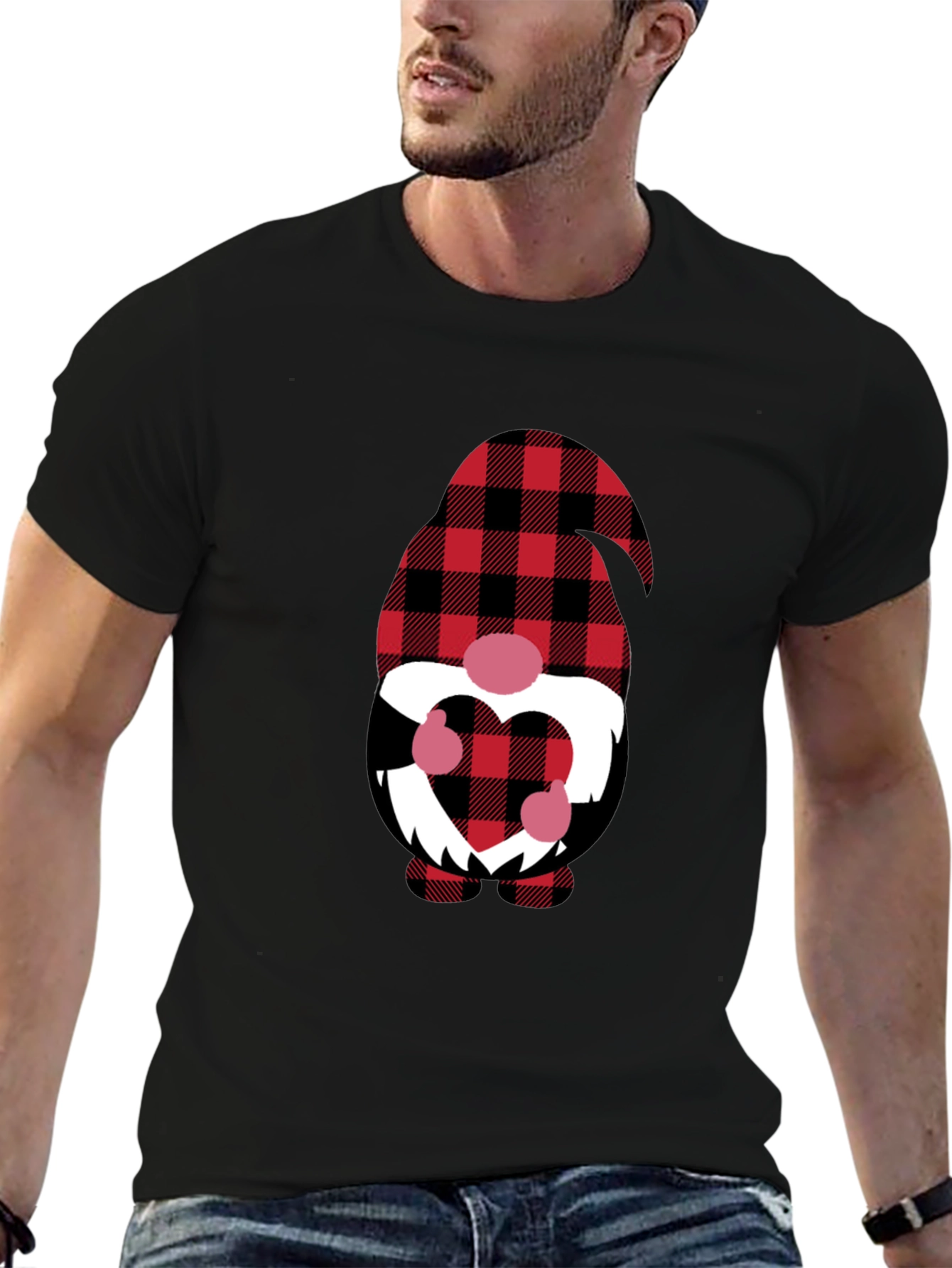 Plaid Gnome Valentines Day T-Shirt