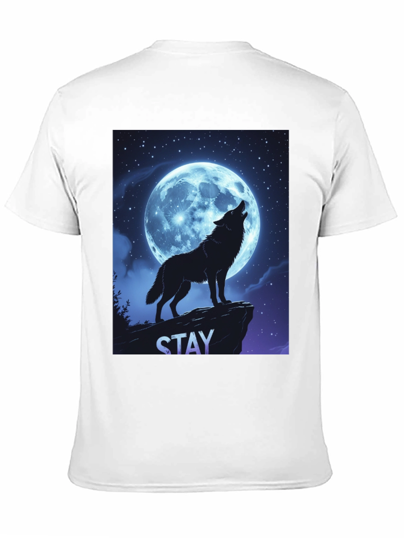 Wolf Howling Moon T-Shirt - Stay Wild Graphic Tee