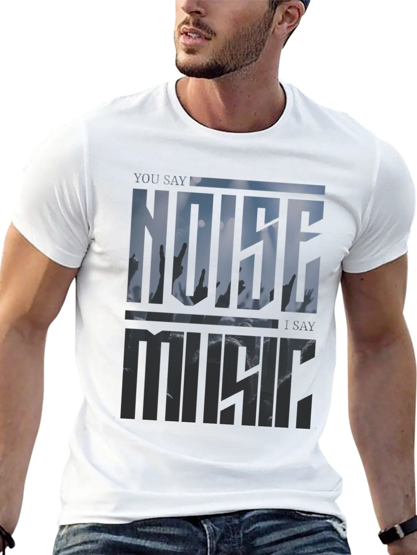 Noise Music Graphic Tee - Modern Style