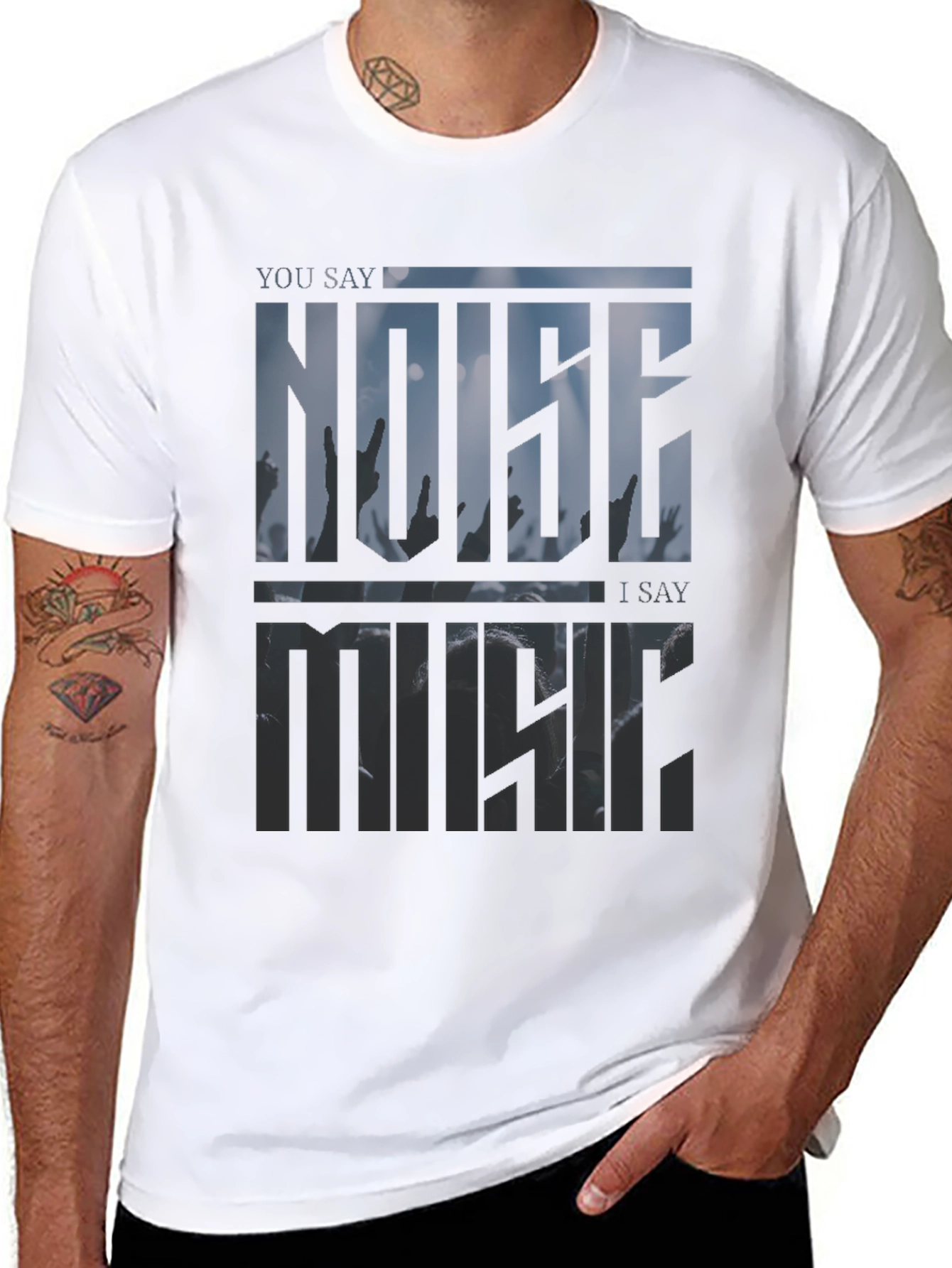 Noise Music Graphic Tee - Modern Style