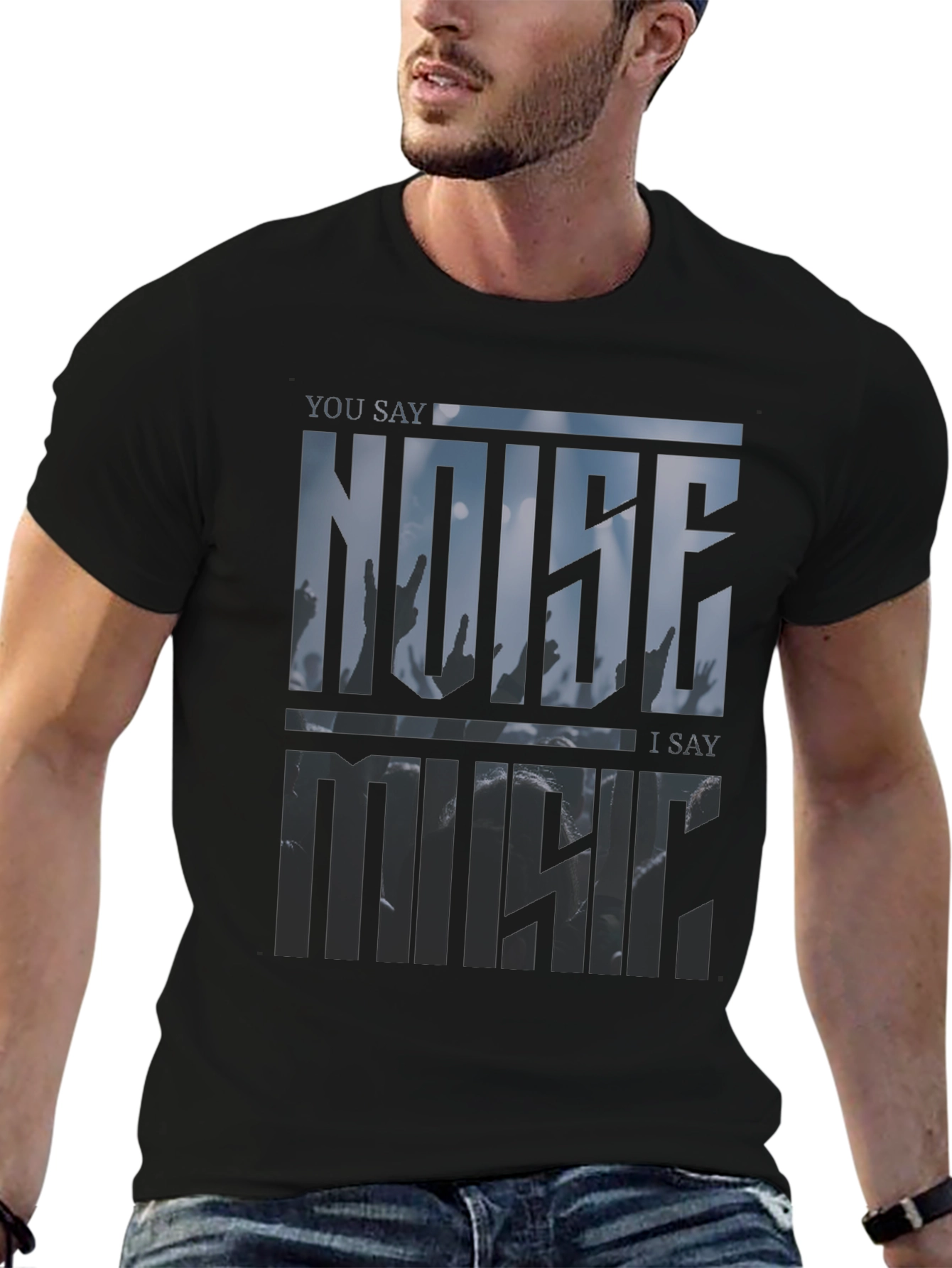 Noise Music Graphic Tee - Modern Style