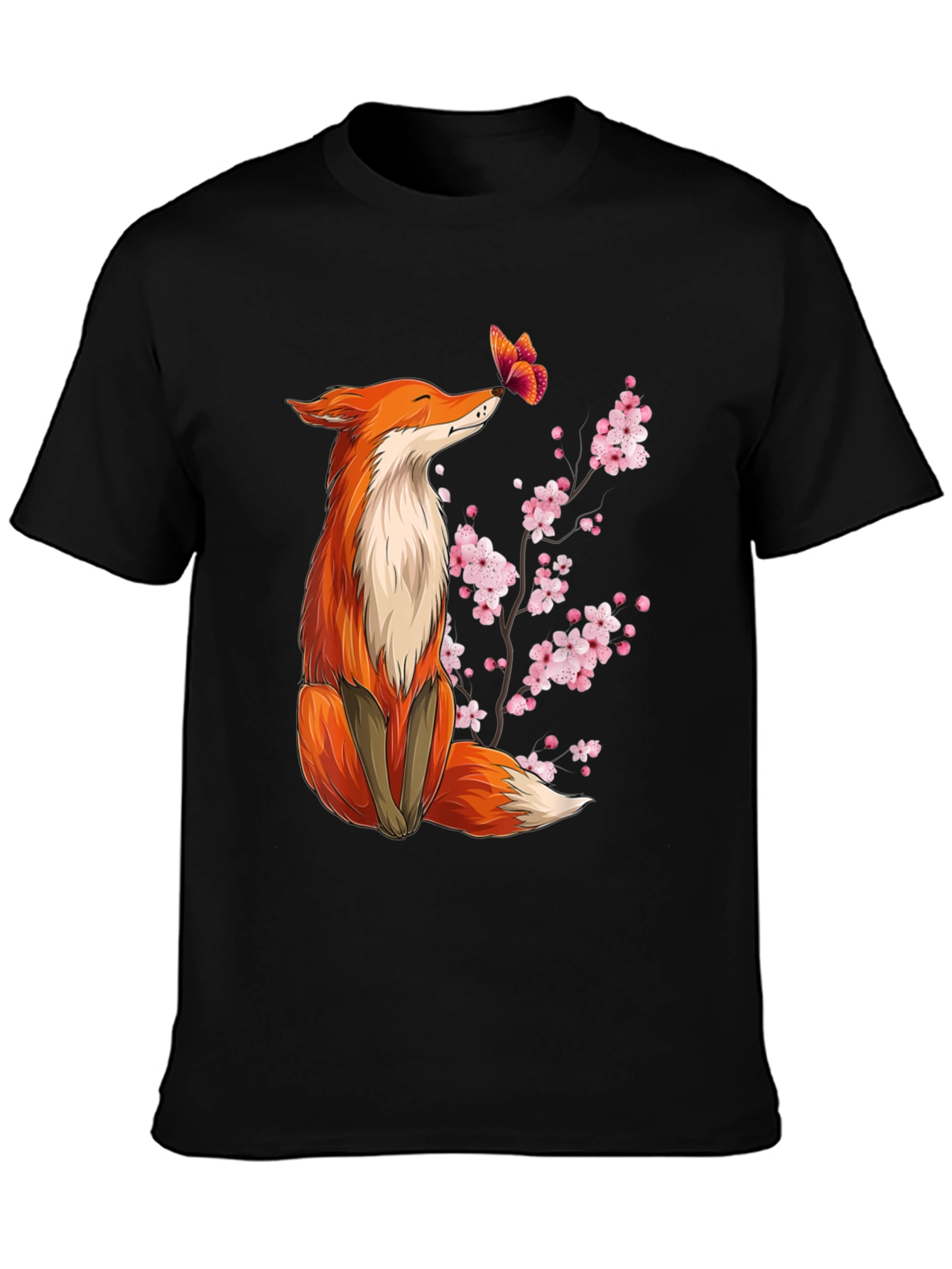 Fox and Butterfly Graphic Tee