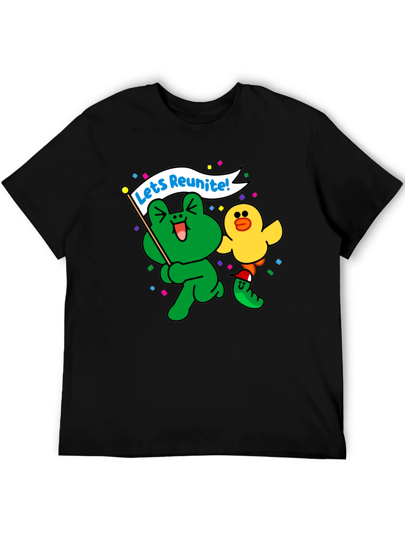 Fun Cartoon Frog & Duck Graphic T-Shirt