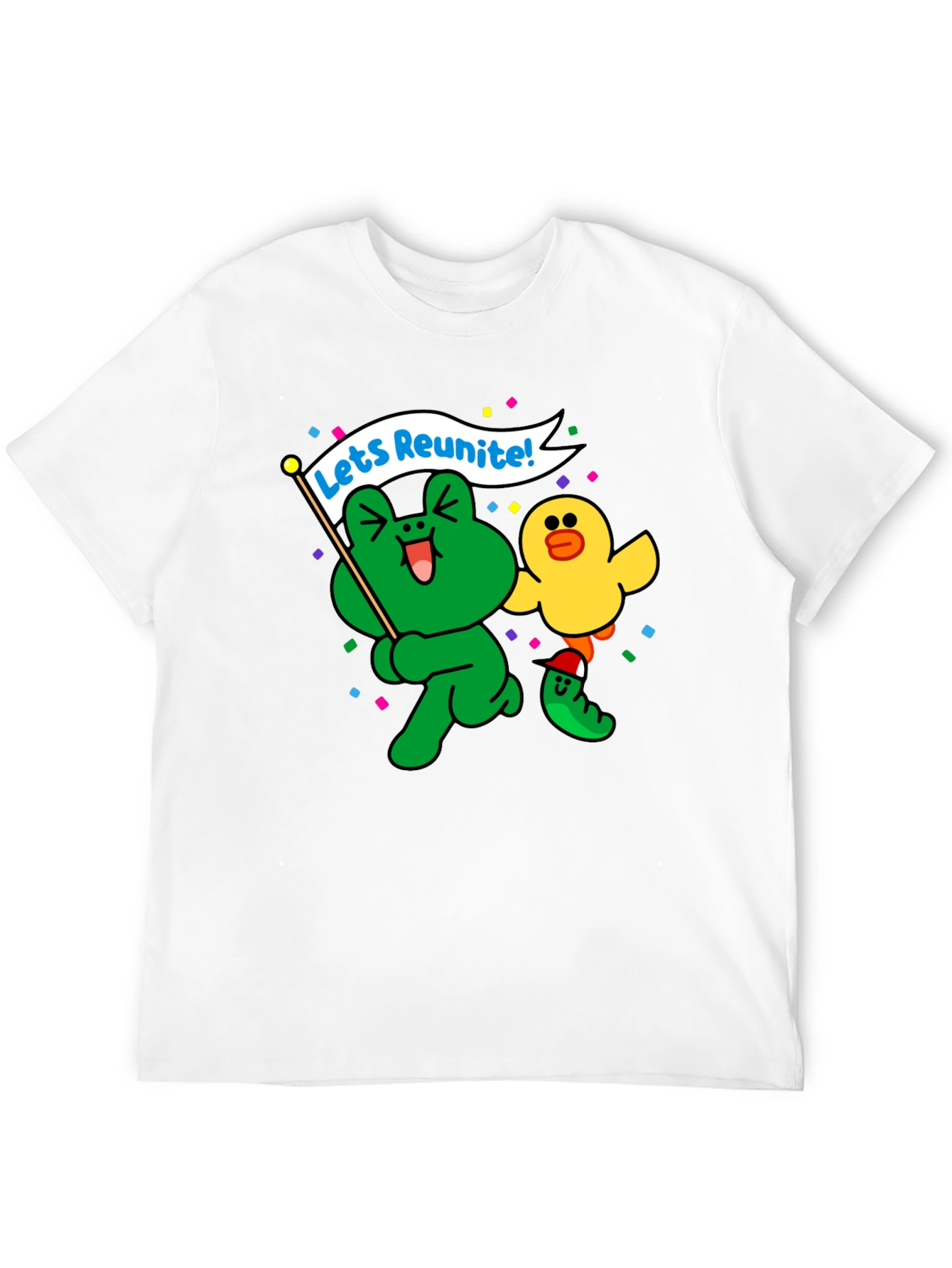 Fun Cartoon Frog & Duck Graphic T-Shirt
