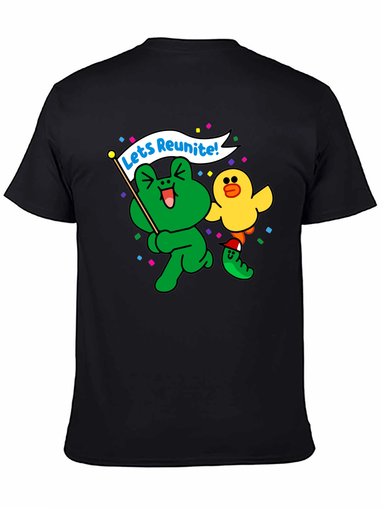 Fun Cartoon Frog & Duck Graphic T-Shirt
