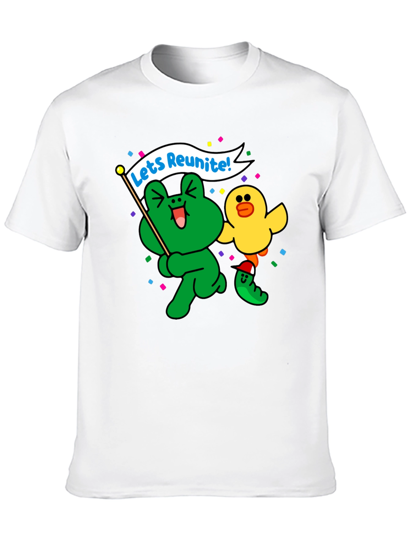 Fun Cartoon Frog & Duck Graphic T-Shirt