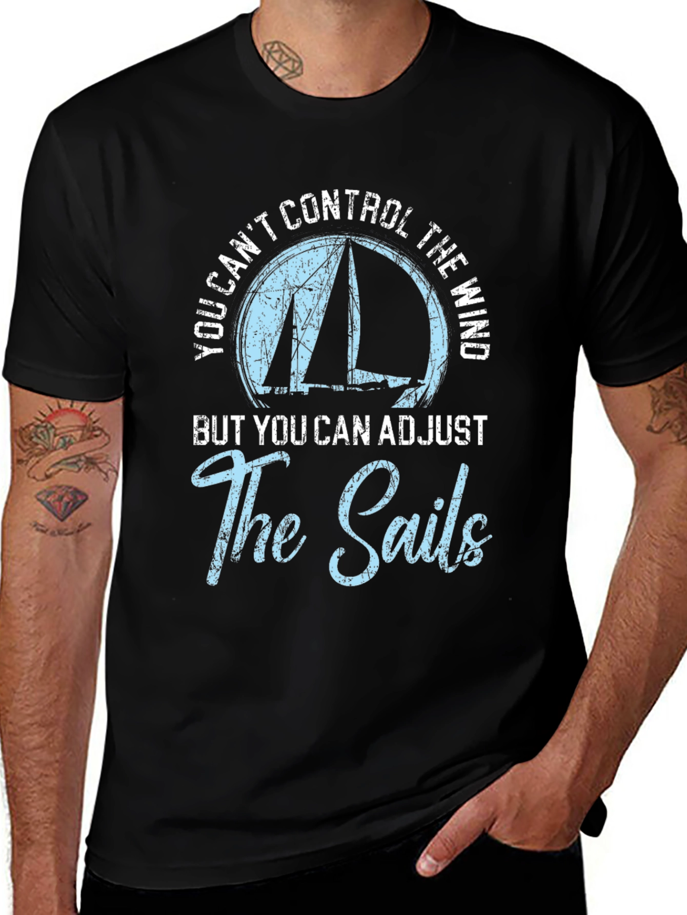Sailing Quote Graphic T-Shirt - Adjust the Sails