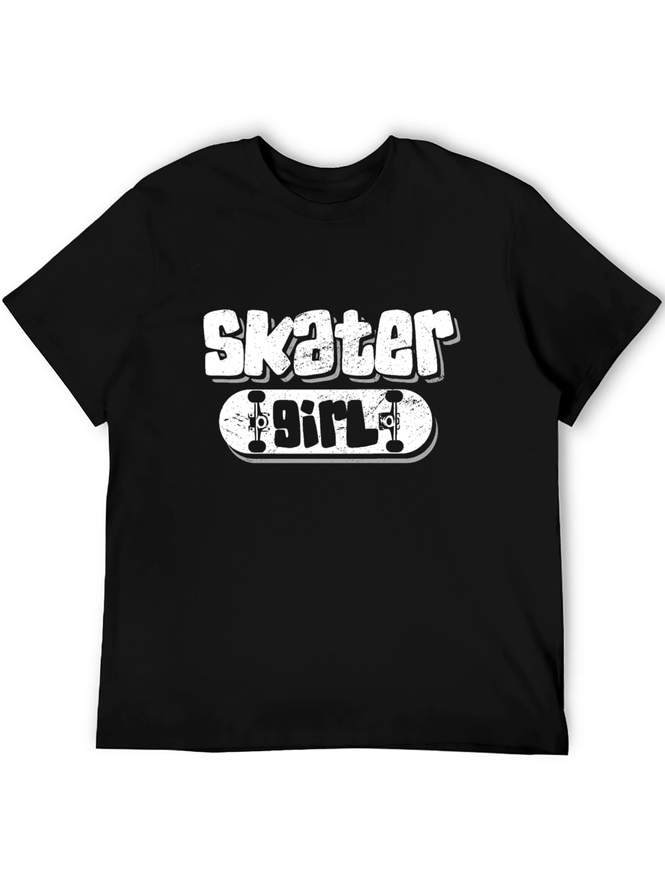 Skater Girl Black Graphic Tee Shirt