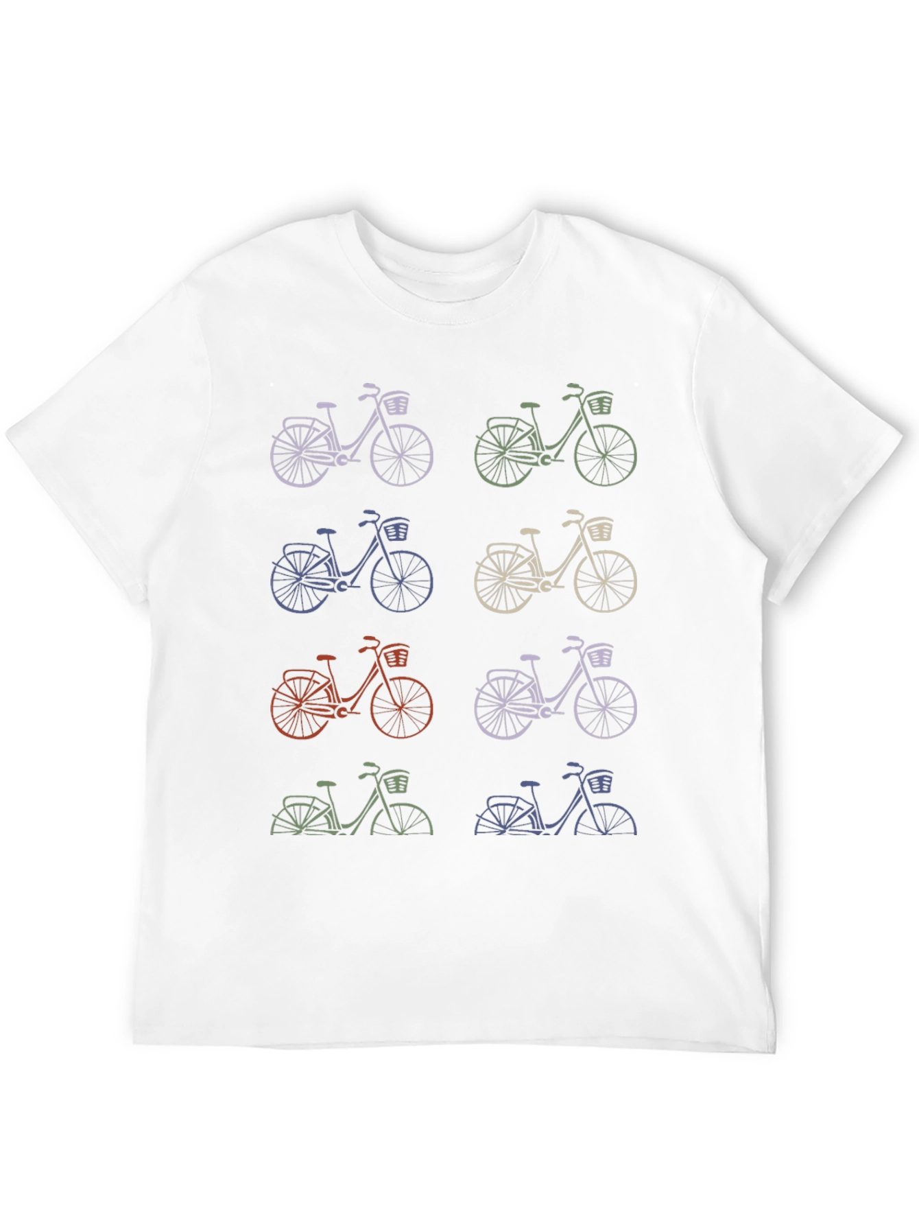 Retro Bicycle Print Black T-Shirt