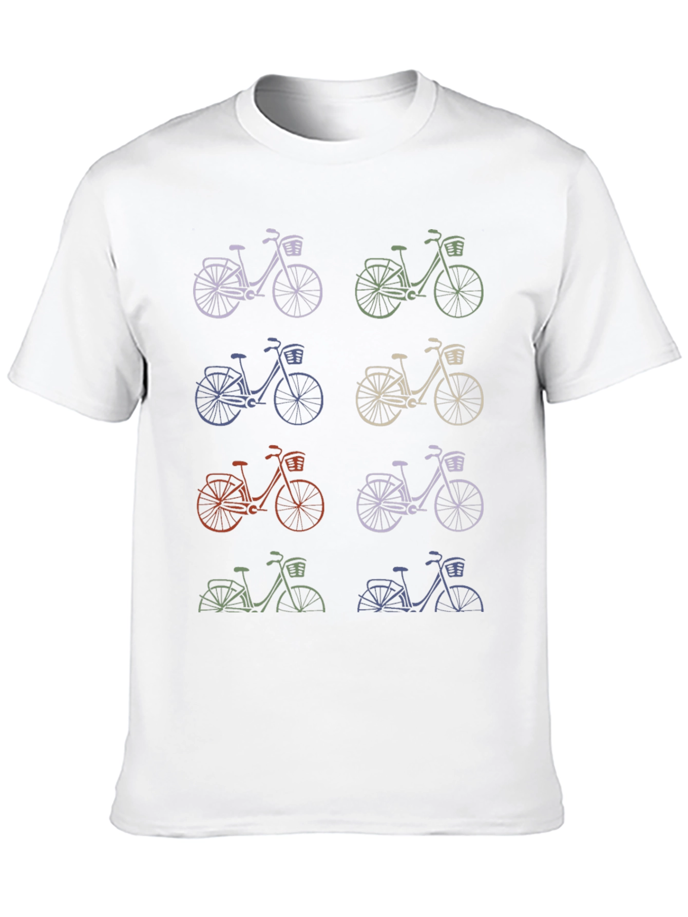 Retro Bicycle Print Black T-Shirt