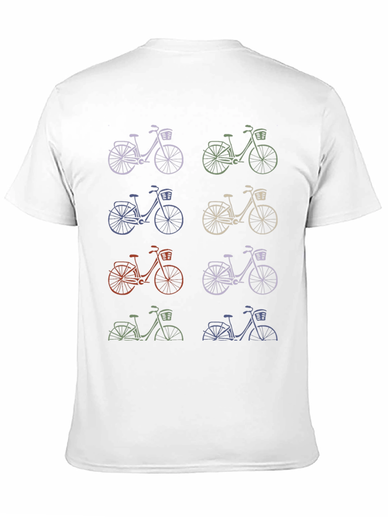 Retro Bicycle Print Black T-Shirt