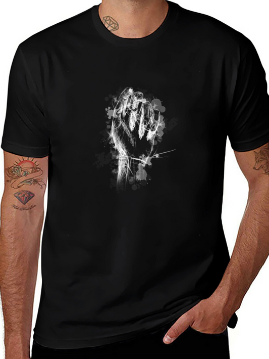 Abstract Hand Graphic Black T-Shirt