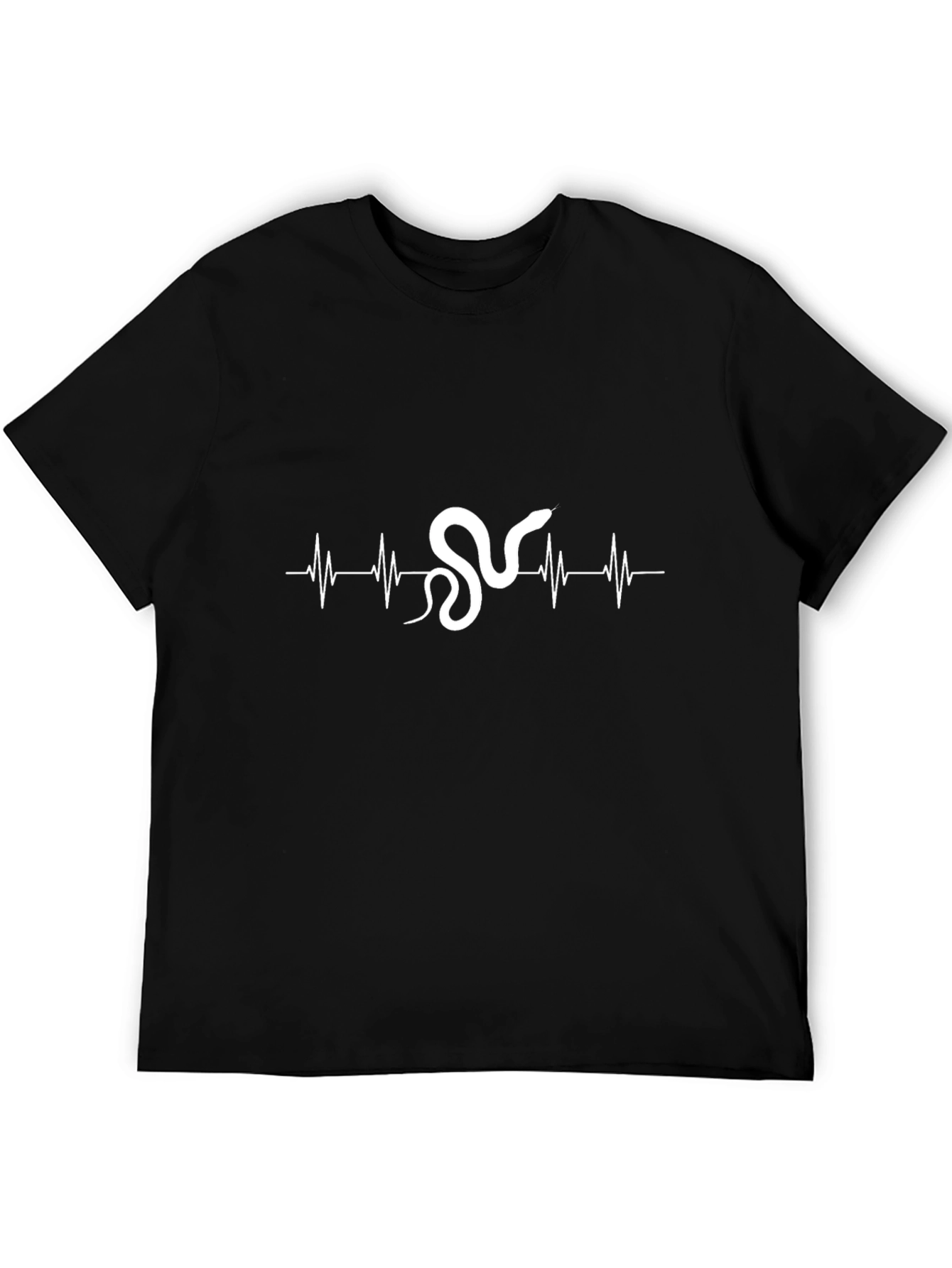 Snake Heartbeat Graphic Tee - Mens Black T-Shirt
