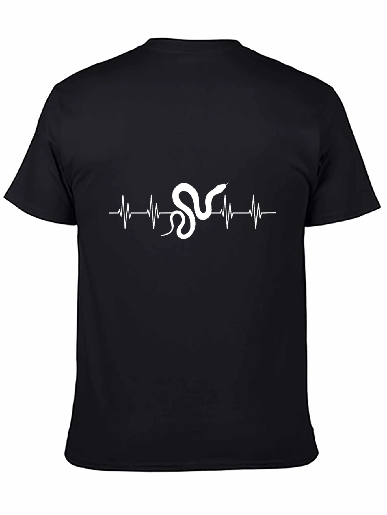 Snake Heartbeat Graphic Tee - Mens Black T-Shirt
