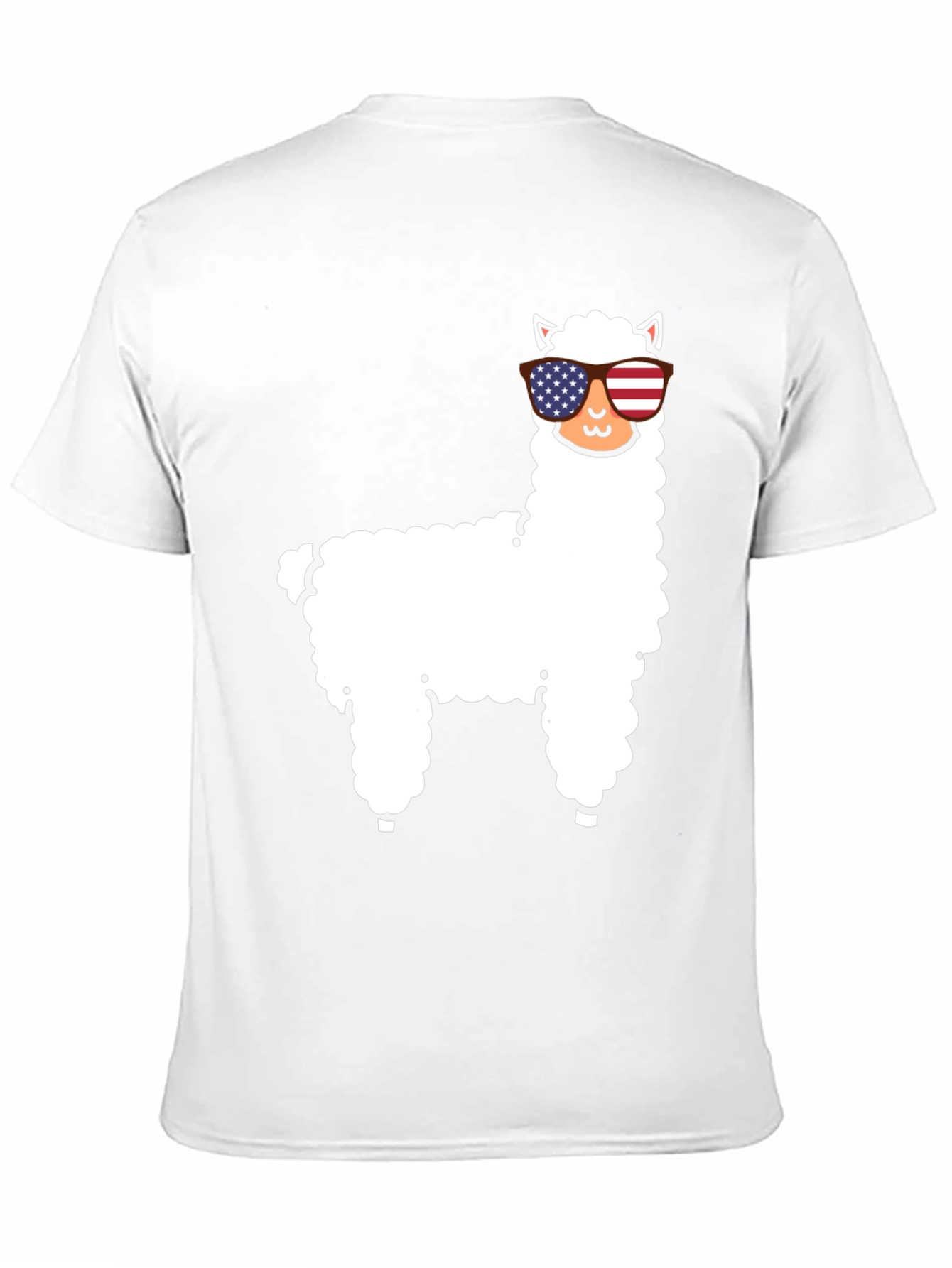 Patriotic Llama T-Shirt - USA Flag Sunglasses