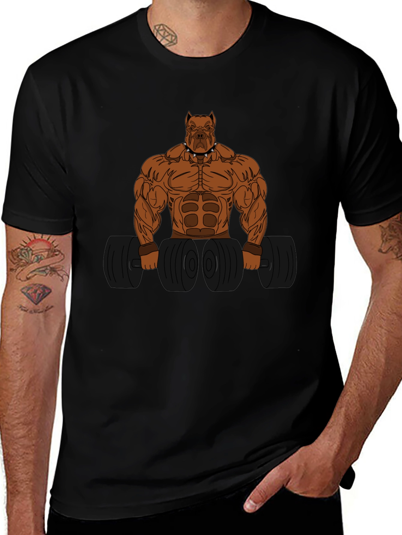 Bodybuilding Dog Graphic Tee - Workout Motivation Shirt