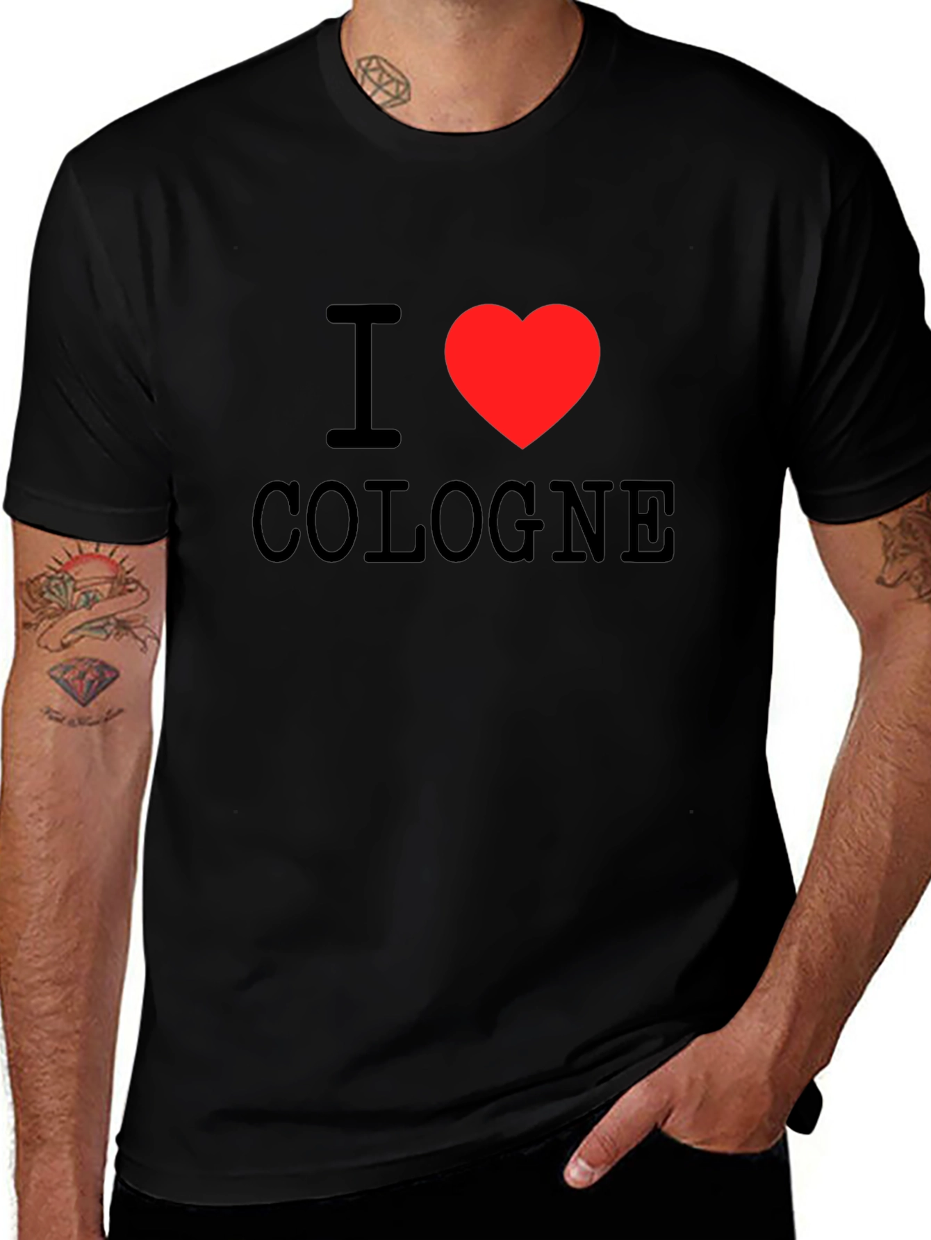 I Heart Cologne Graphic Tee - Black Cotton T-Shirt