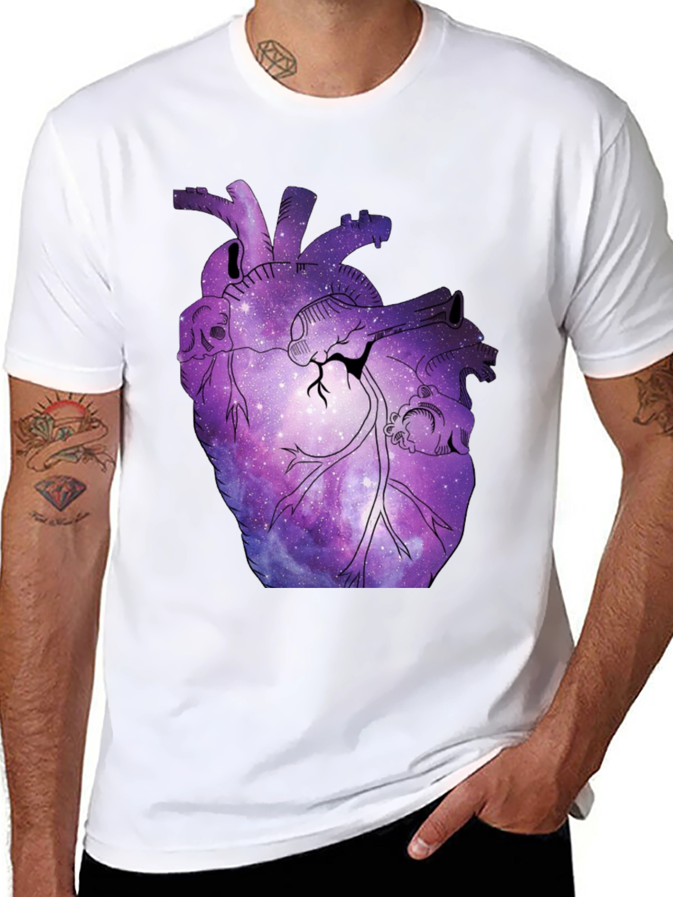 Galaxy Heart Graphic T-Shirt - Unique Space Design