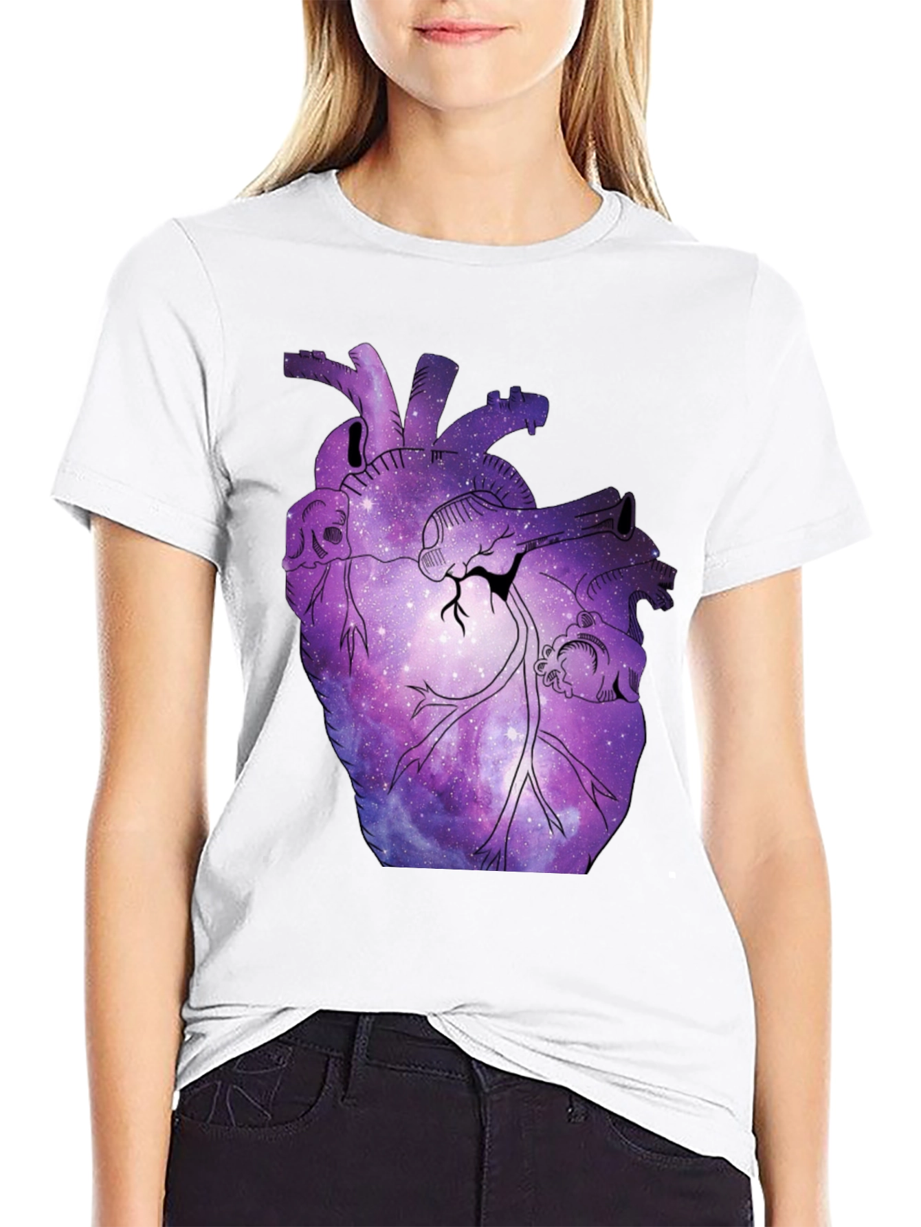 Galaxy Heart Graphic T-Shirt - Unique Space Design
