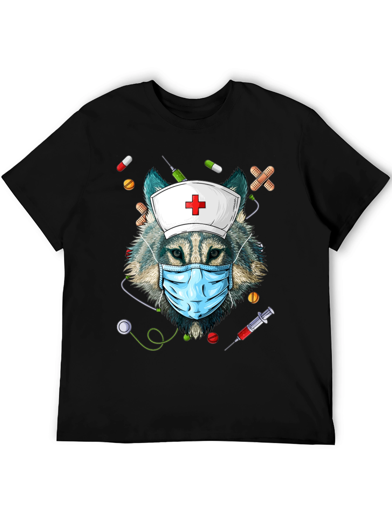 Nurse Wolf Graphic T-Shirt