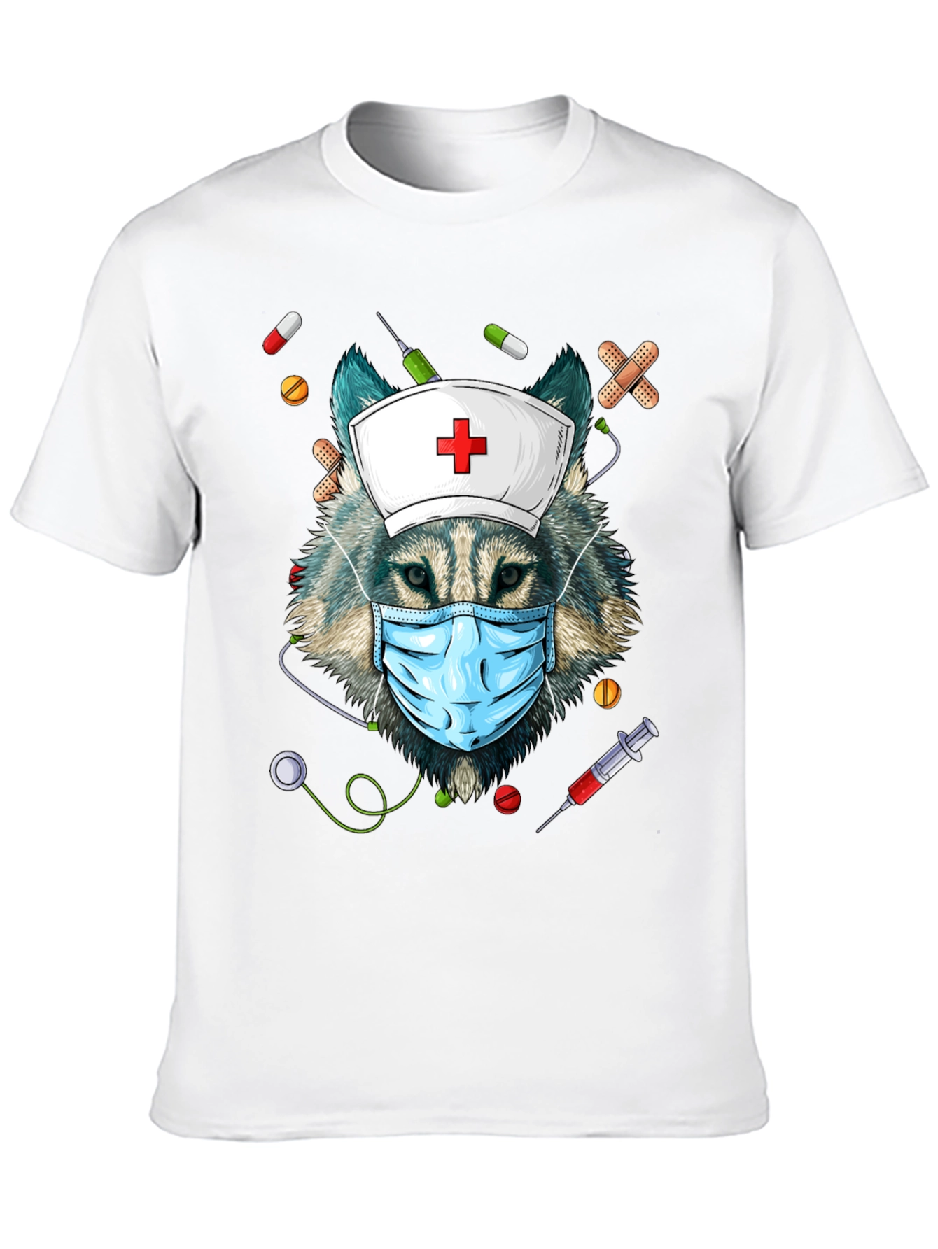 Nurse Wolf Graphic T-Shirt