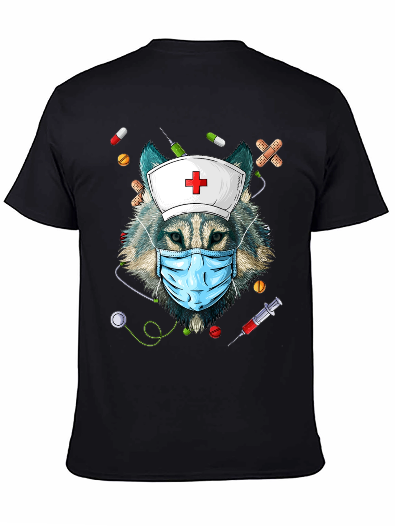 Nurse Wolf Graphic T-Shirt