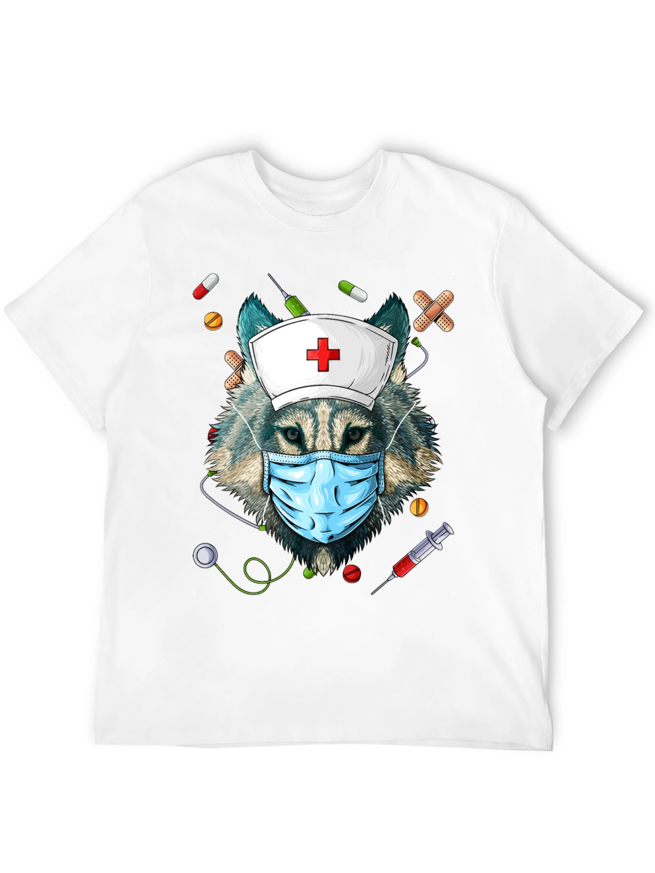 Nurse Wolf Graphic T-Shirt