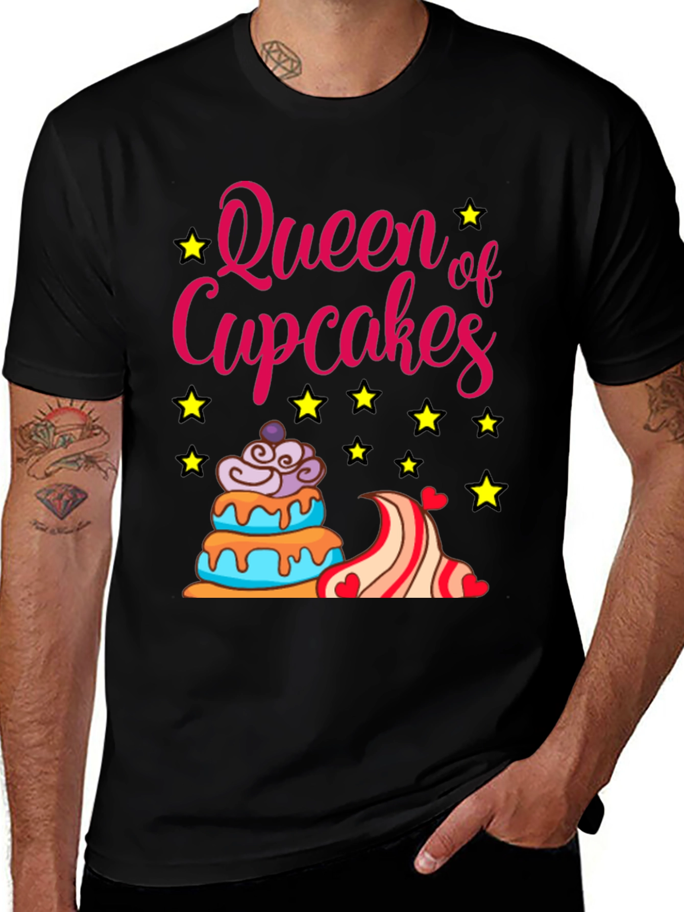 Queen of Cupcakes T-Shirt - Fun Graphic Tee