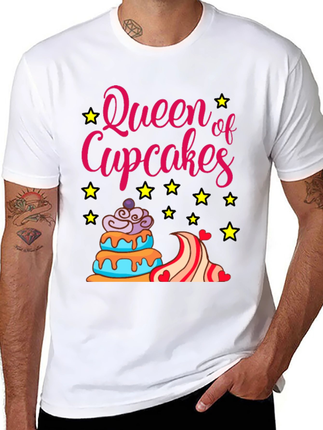 Queen of Cupcakes T-Shirt - Fun Graphic Tee