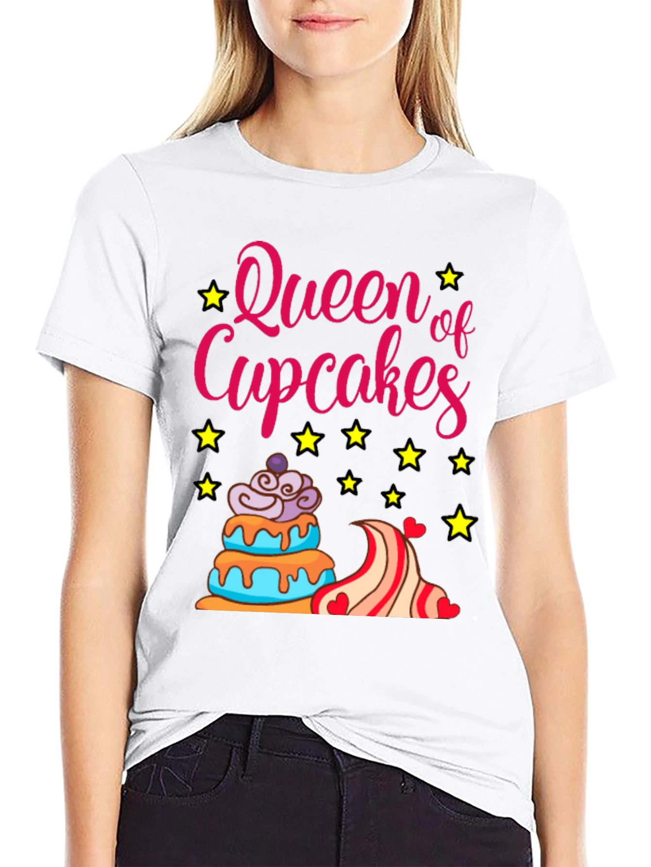 Queen of Cupcakes T-Shirt - Fun Graphic Tee